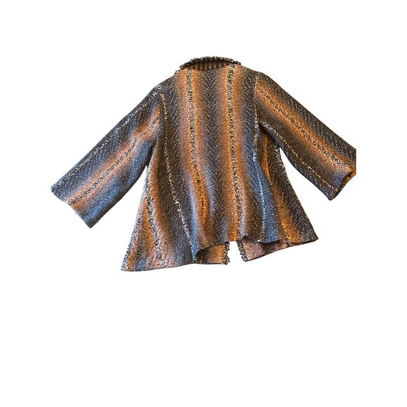 Patricia Palson Metallic Textured Blazer Jacket With 3/4 Sleeves Multicolor Size - Picture 4 of 4